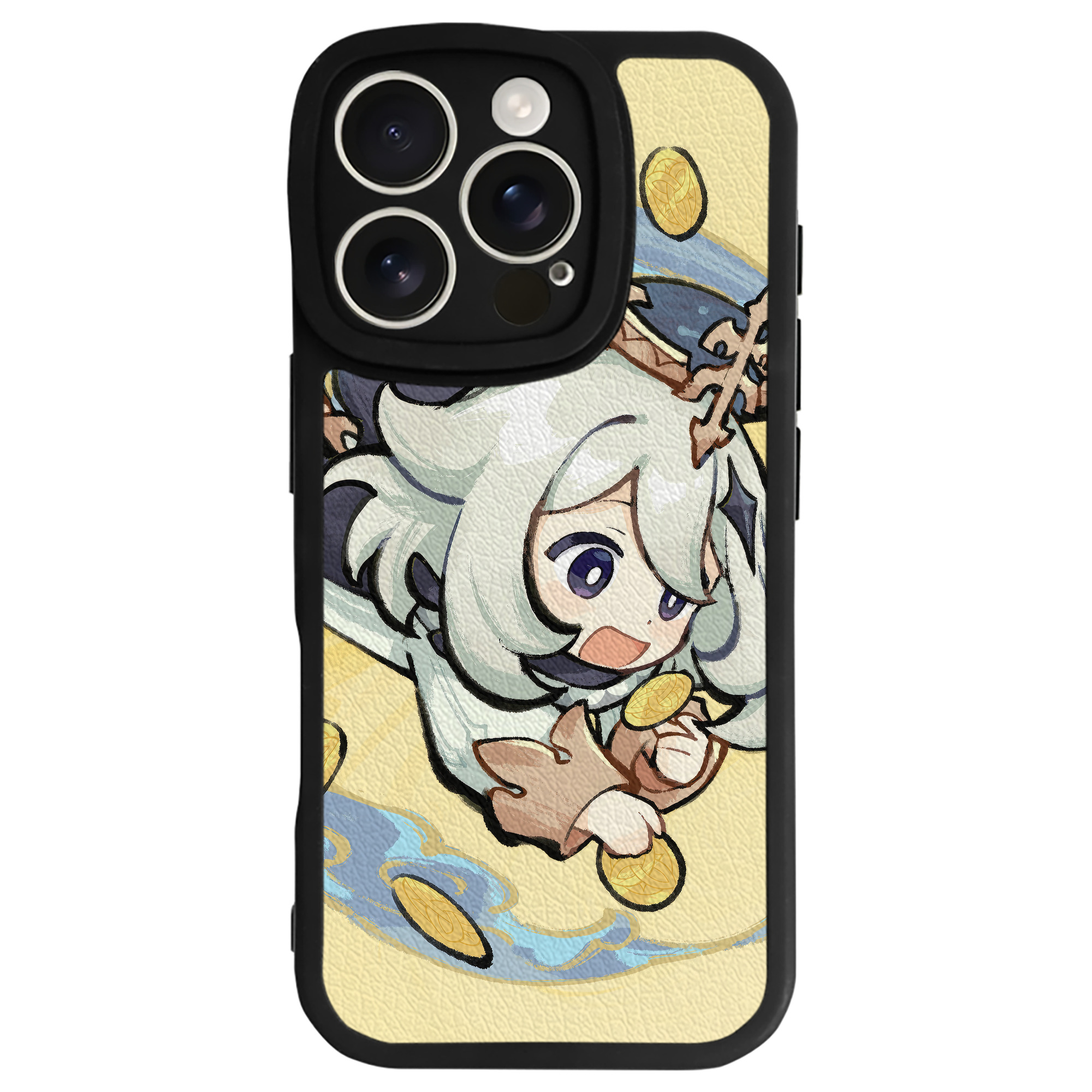 げんし神 genshin 【iPhone 16シリーズ対応】シリコンスマホケース（レザー調） 材質：シリコン